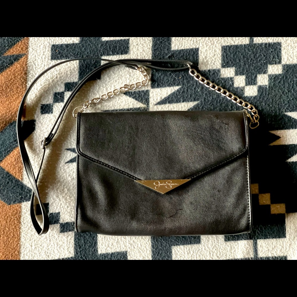 Jessica Simpson flat black purse.